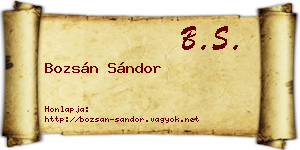 Bozsán Sándor névjegykártya