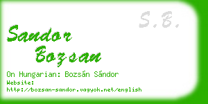 sandor bozsan business card